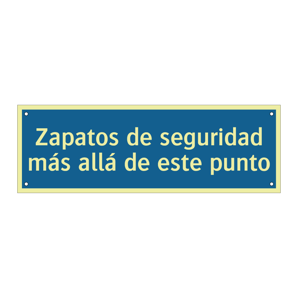 Zapatos de seguridad más allá de este punto