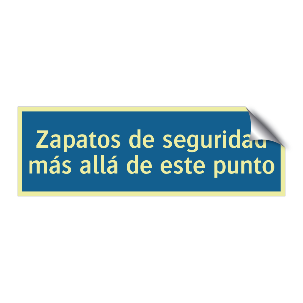 Zapatos de seguridad más allá de este punto