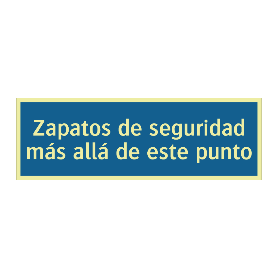 Zapatos de seguridad más allá de este punto