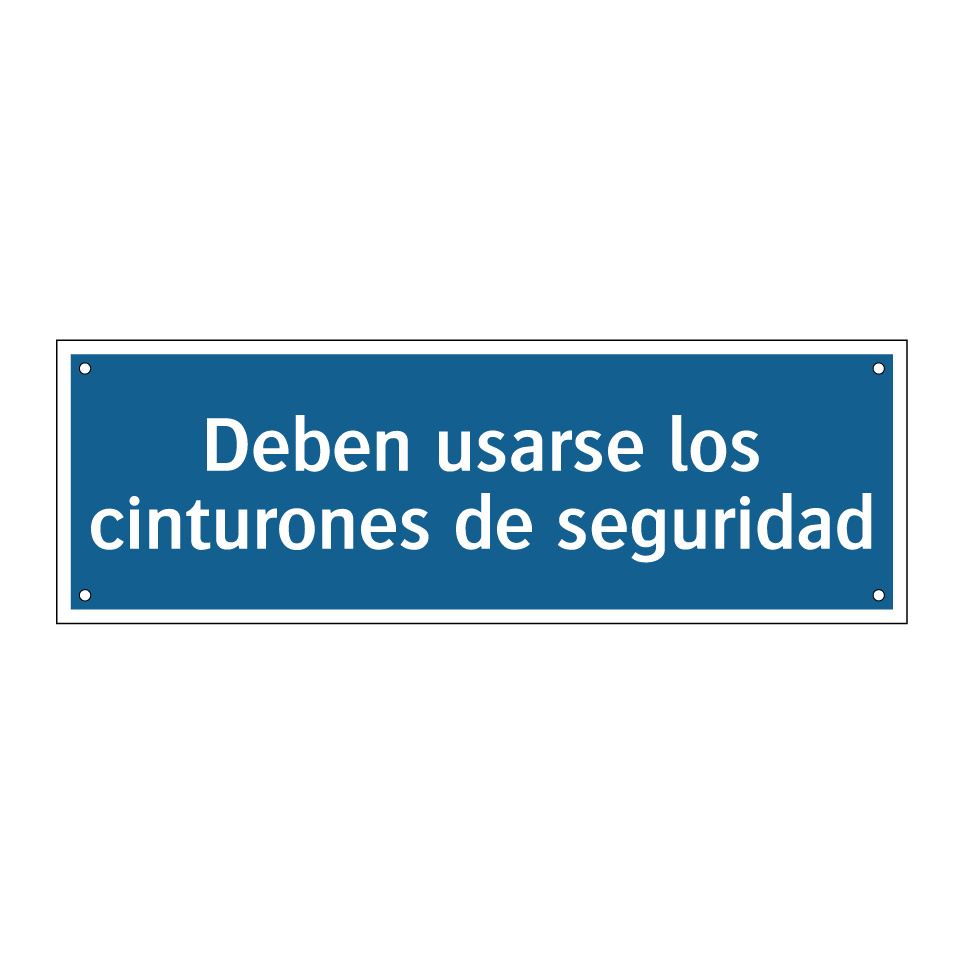 Deben usarse los cinturones de seguridad