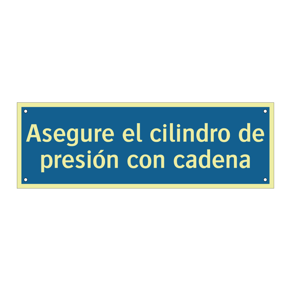 Asegure el cilindro de presión con cadena