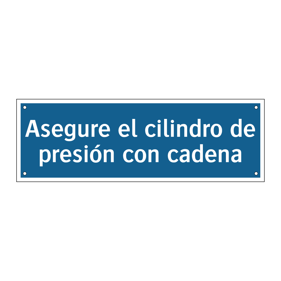 Asegure el cilindro de presión con cadena