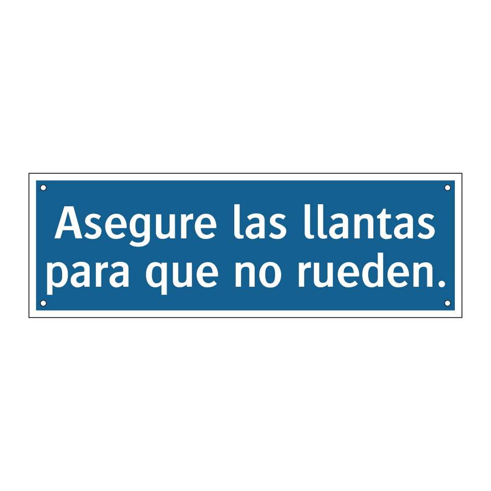Asegure las llantas para que no rueden.