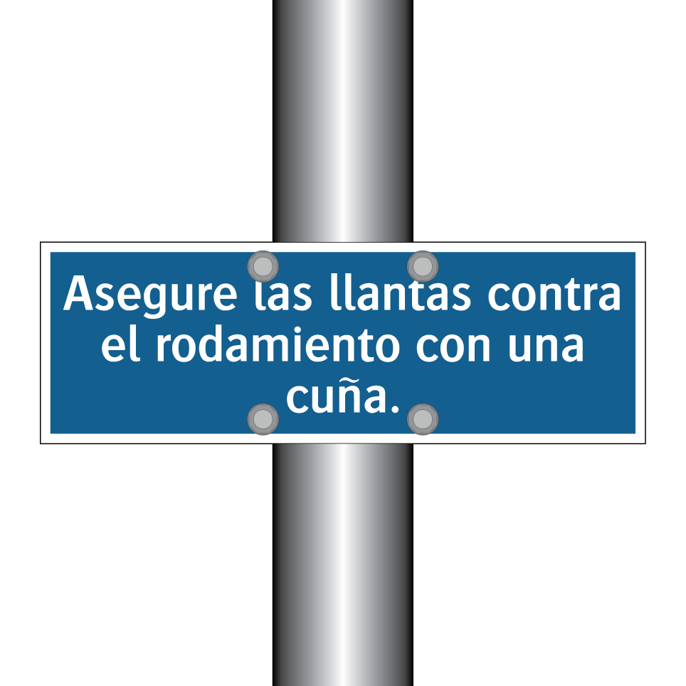 Asegure las llantas contra el rodamiento con una cuña.
