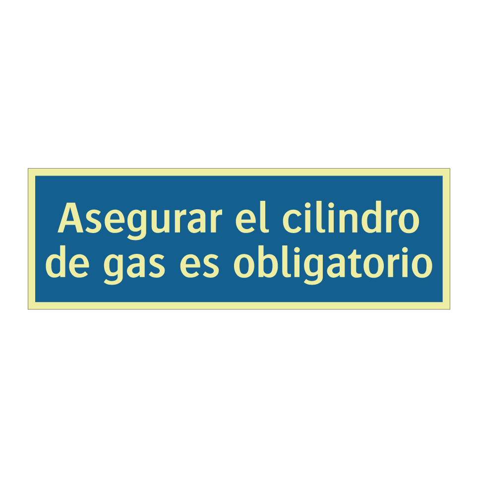 Asegurar el cilindro de gas es obligatorio