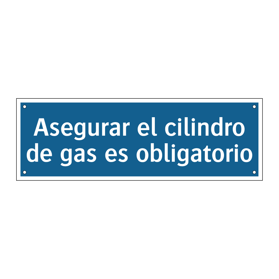 Asegurar el cilindro de gas es obligatorio