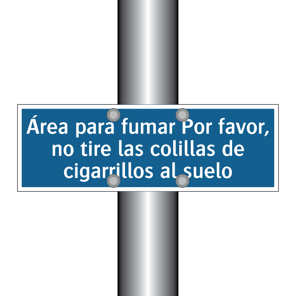 Área para fumar Por favor, no tire las colillas de cigarrillos al suelo