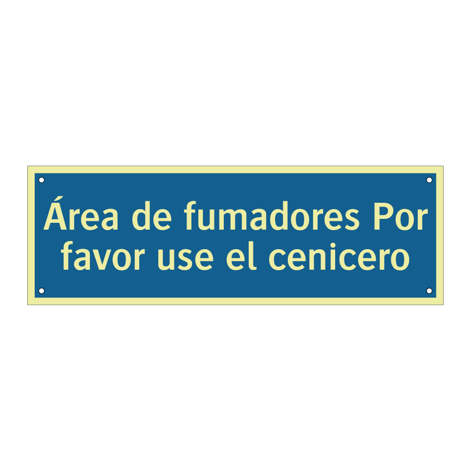 Área de fumadores Por favor use el cenicero