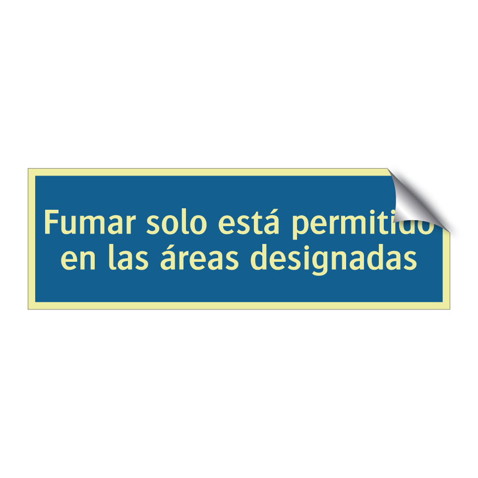 Fumar solo está permitido en las áreas designadas