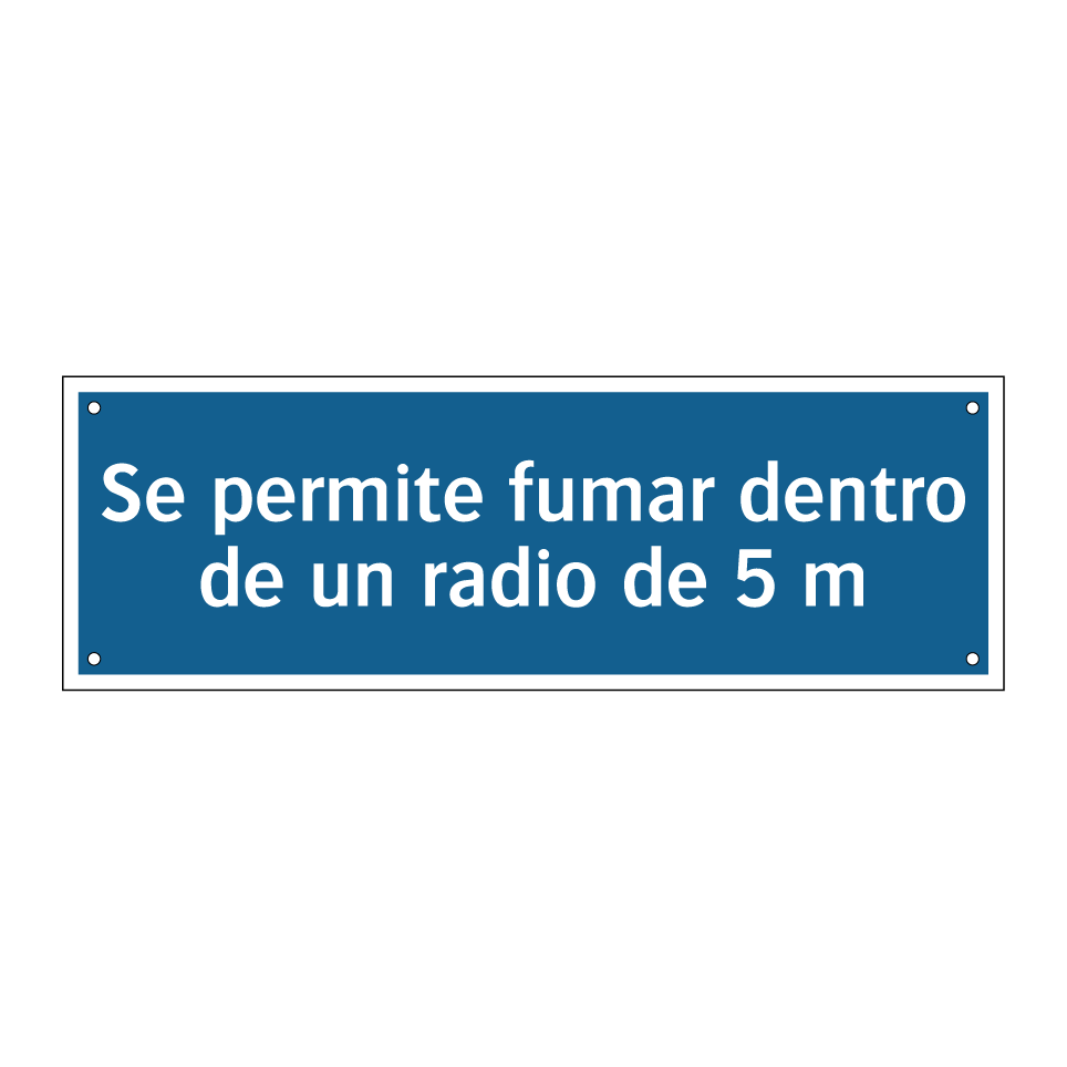 Se permite fumar dentro de un radio de 5 m