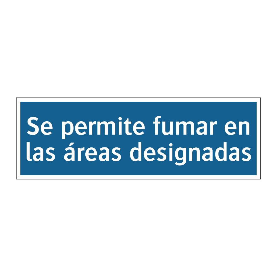 Se permite fumar en las áreas designadas
