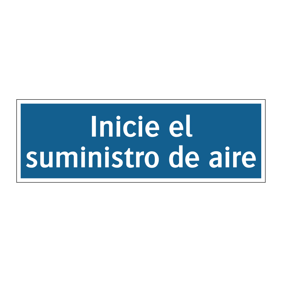Inicie el suministro de aire