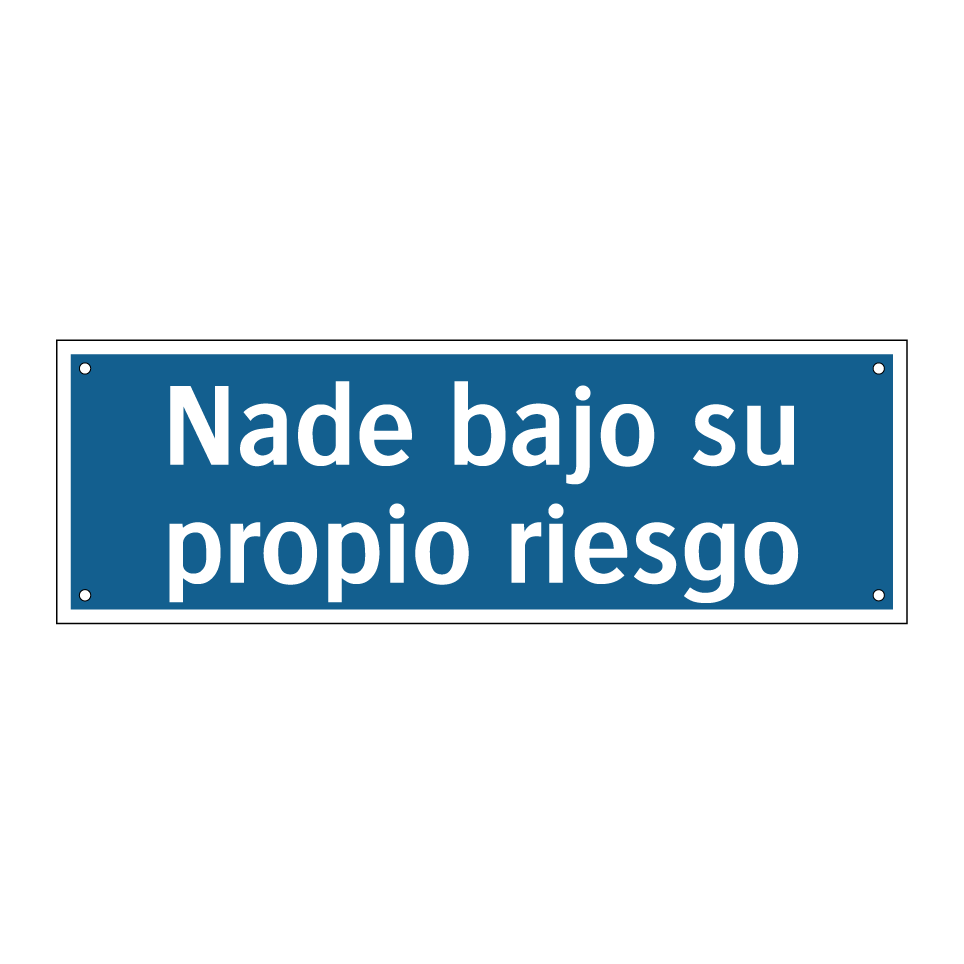 Nade bajo su propio riesgo