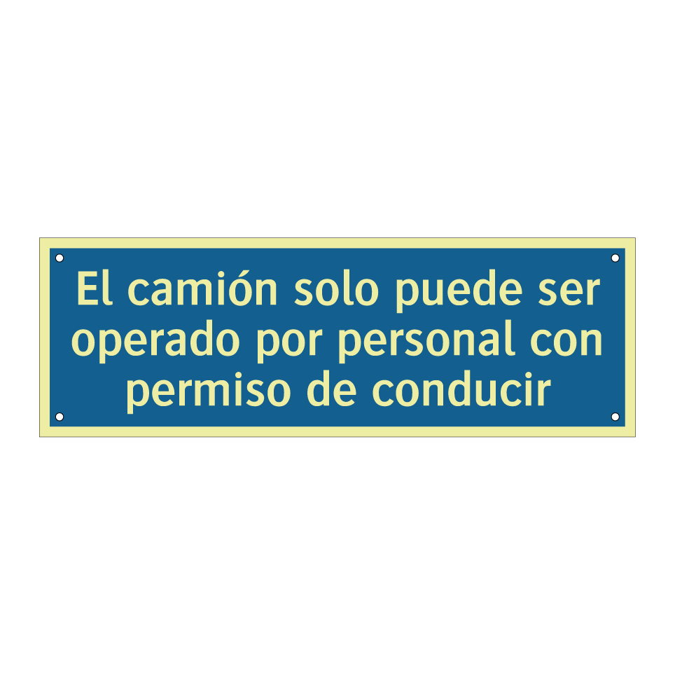 El camión solo puede ser operado por personal con permiso de conducir