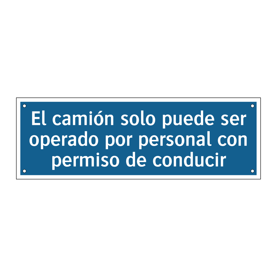 El camión solo puede ser operado por personal con permiso de conducir