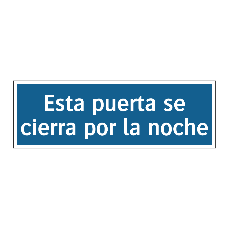 Esta puerta se cierra por la noche