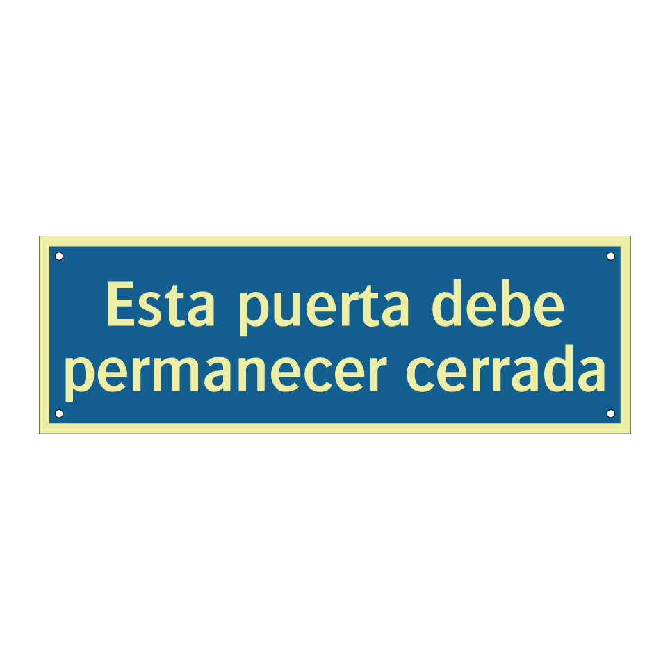 Esta puerta debe permanecer cerrada