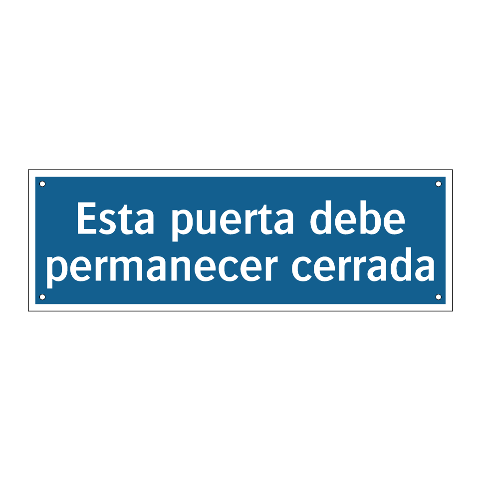 Esta puerta debe permanecer cerrada