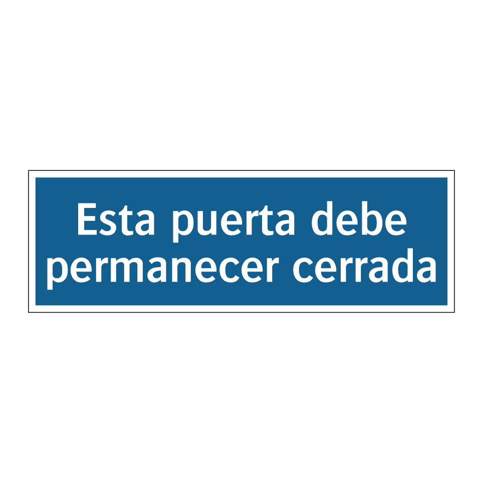 Esta puerta debe permanecer cerrada