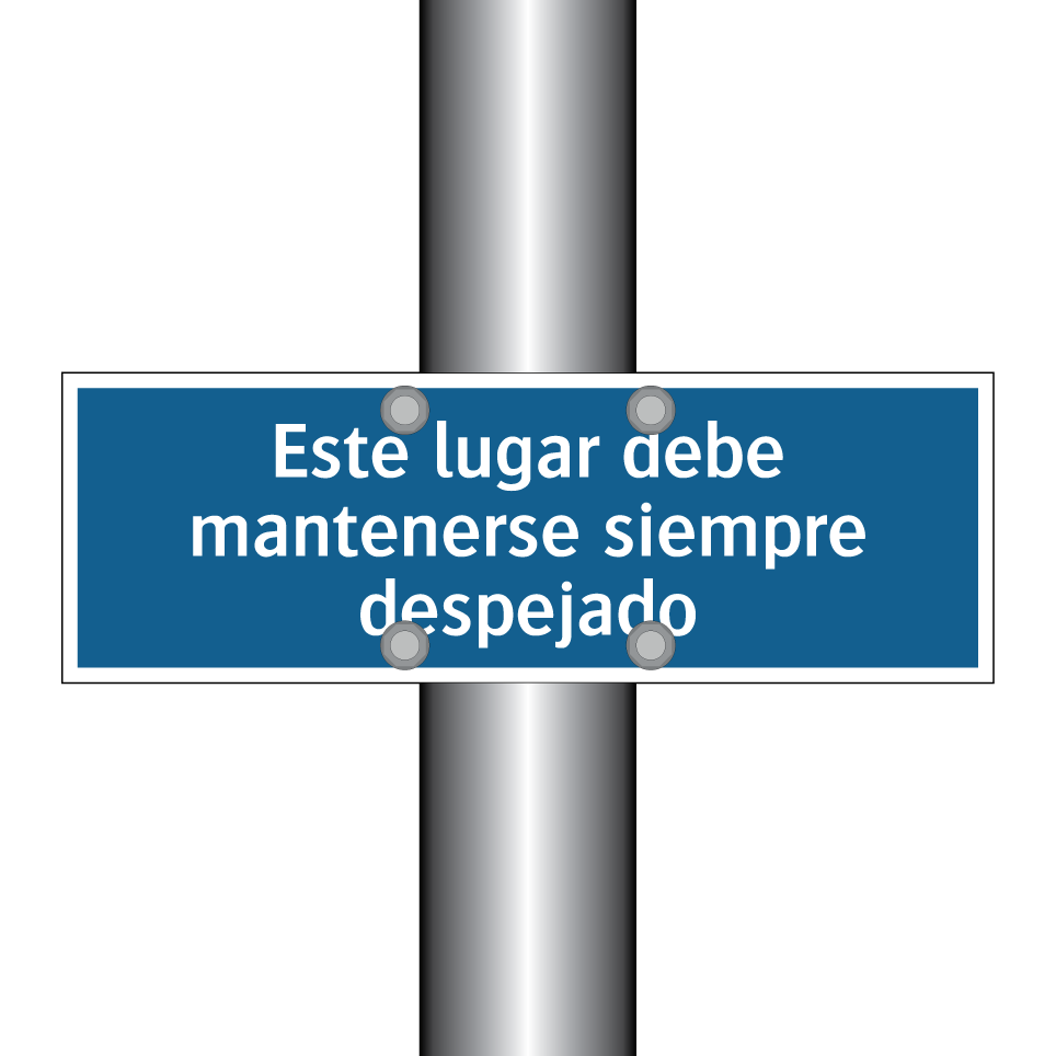 Este lugar debe mantenerse siempre despejado