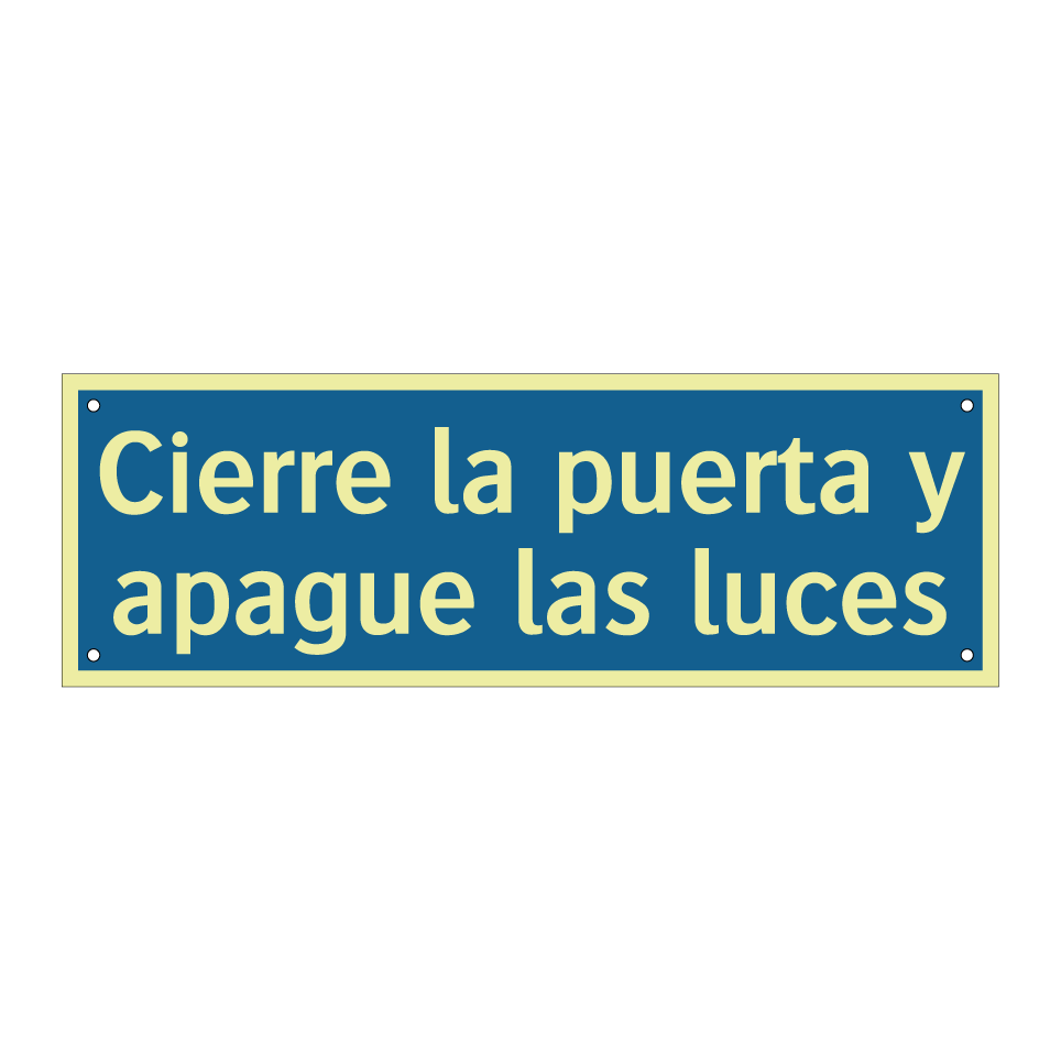 Cierre la puerta y apague las luces