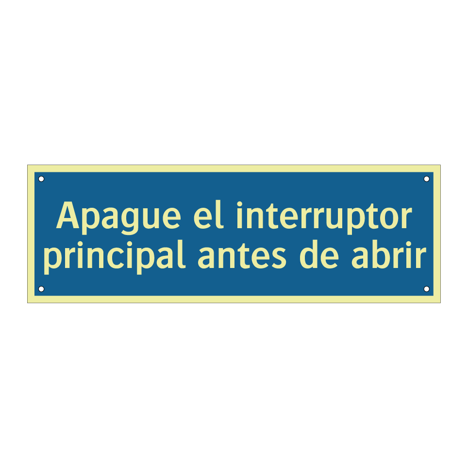 Apague el interruptor principal antes de abrir