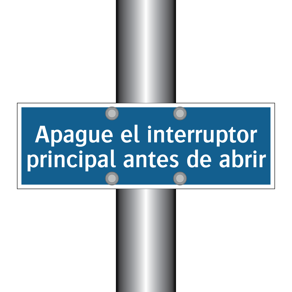 Apague el interruptor principal antes de abrir