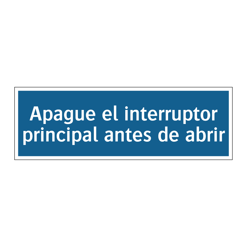 Apague el interruptor principal antes de abrir