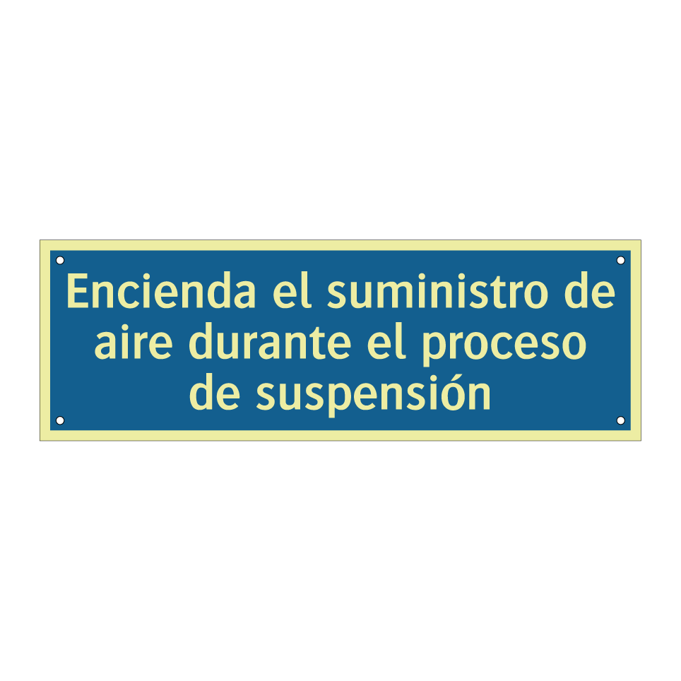 Encienda el suministro de aire durante el proceso de suspensión