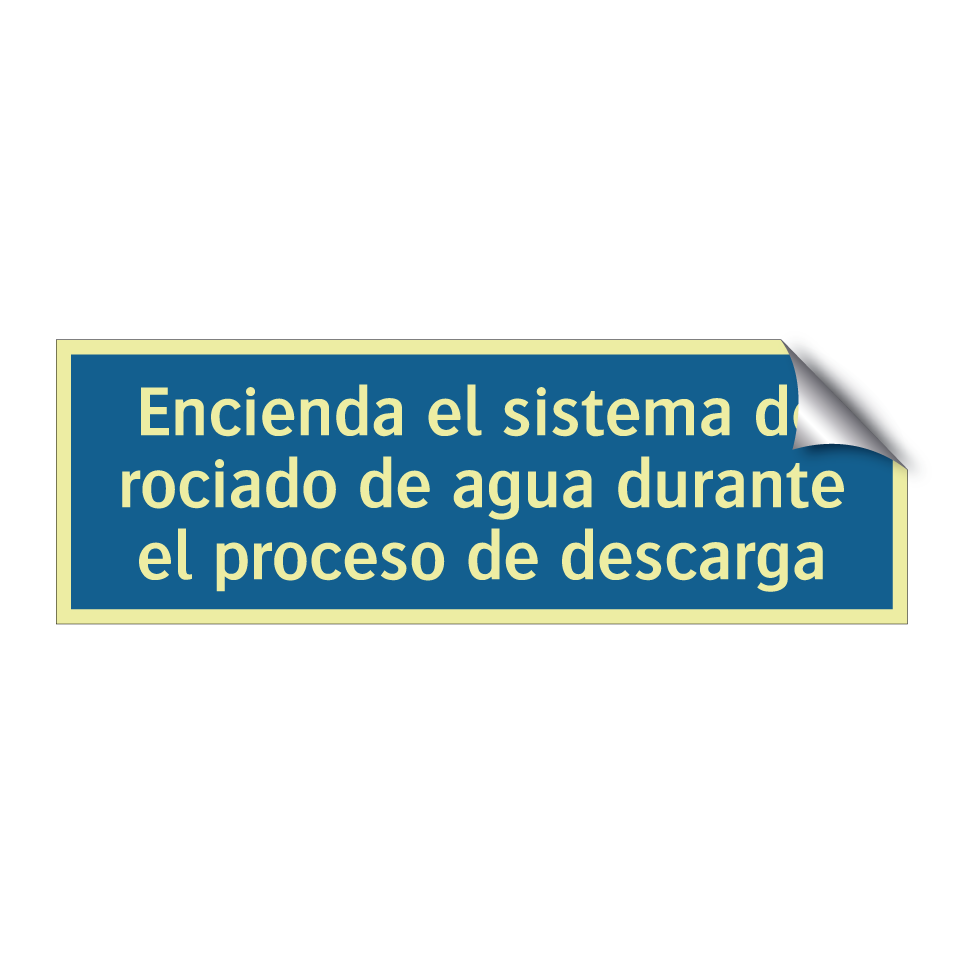 Encienda el sistema de rociado de agua durante el proceso de descarga