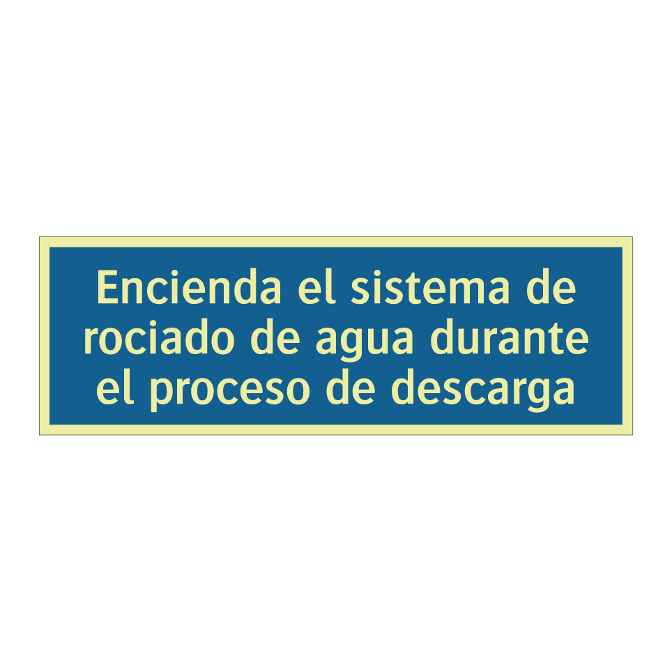 Encienda el sistema de rociado de agua durante el proceso de descarga