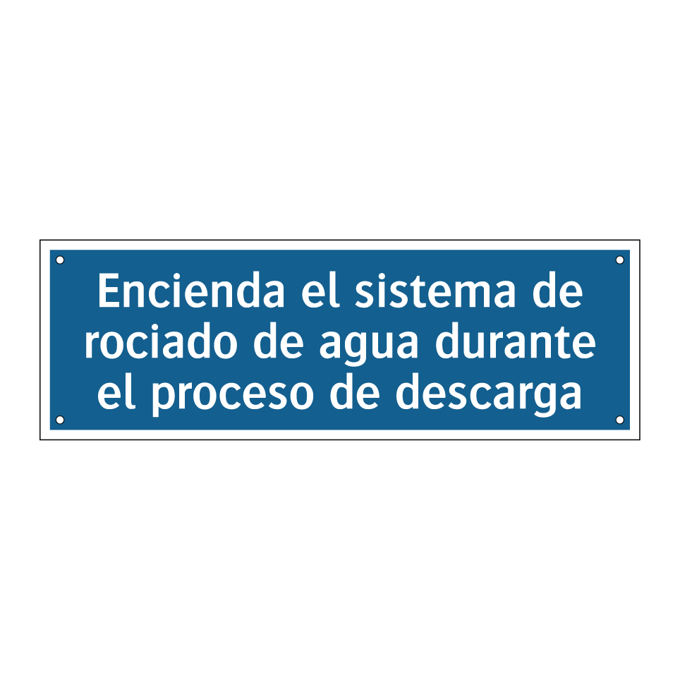 Encienda el sistema de rociado de agua durante el proceso de descarga