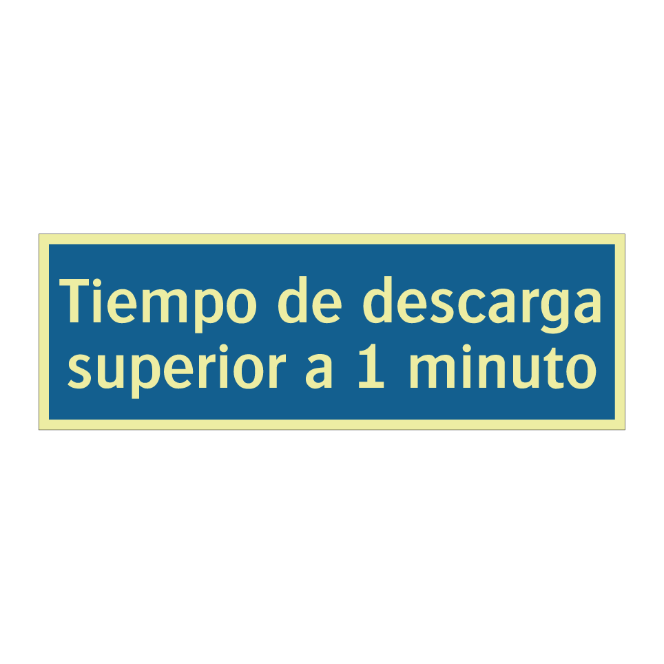 Tiempo de descarga superior a 1 minuto