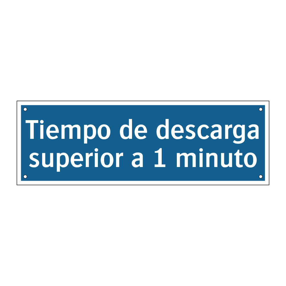 Tiempo de descarga superior a 1 minuto