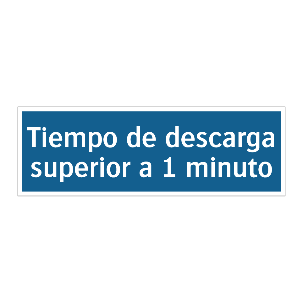 Tiempo de descarga superior a 1 minuto