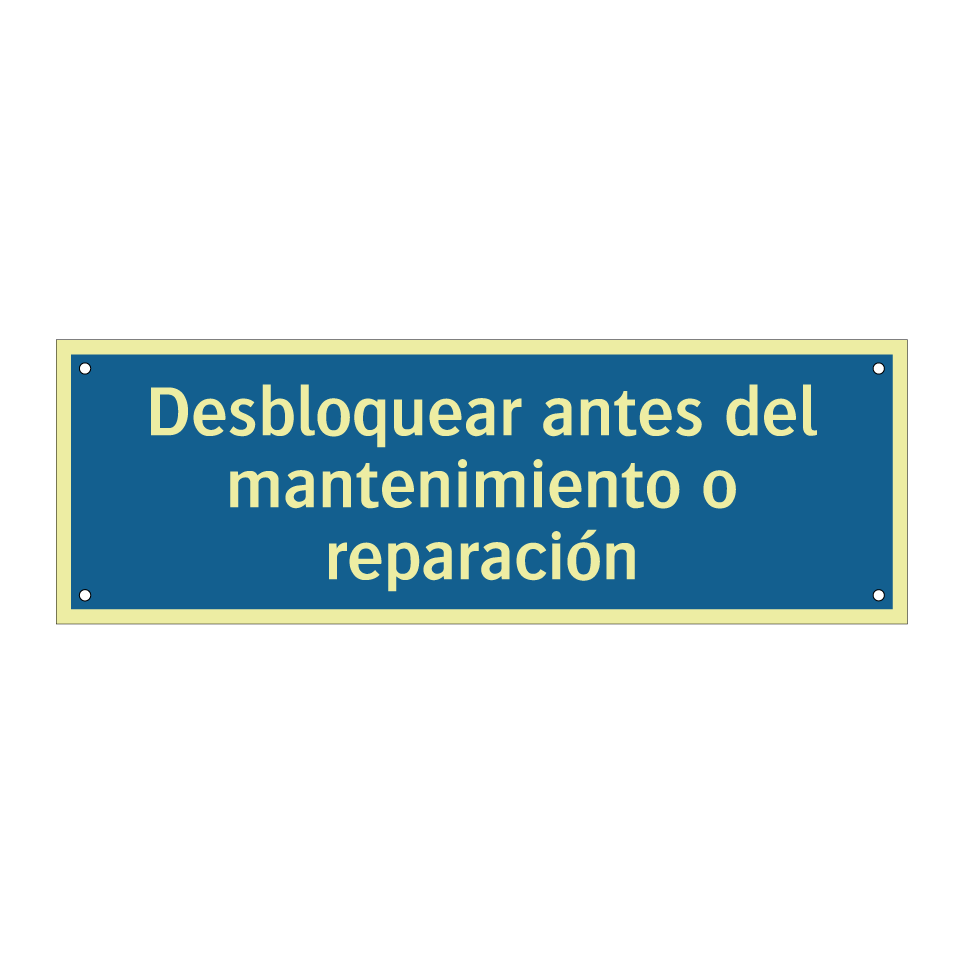 Desbloquear antes del mantenimiento o reparación