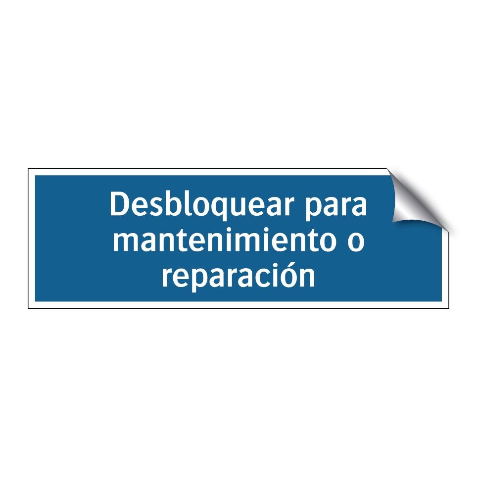 Desbloquear para mantenimiento o reparación