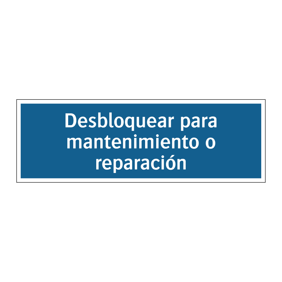 Desbloquear para mantenimiento o reparación