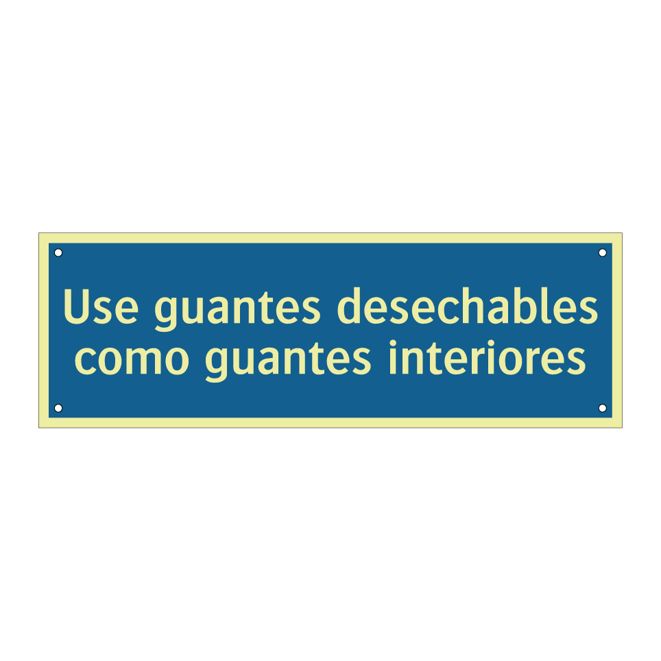 Use guantes desechables como guantes interiores