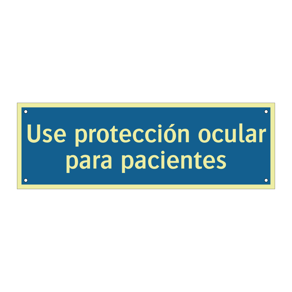 Use protección ocular para pacientes