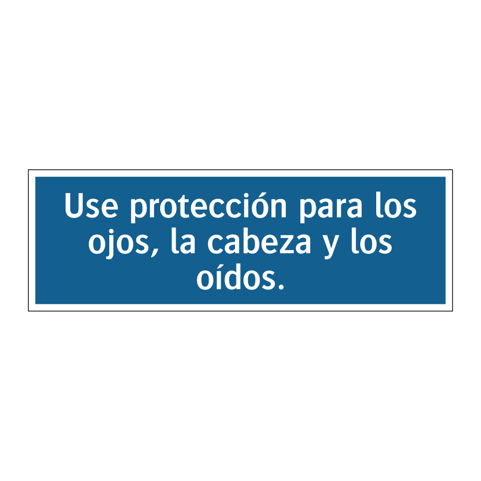 Use protección para los ojos, la cabeza y los oídos.