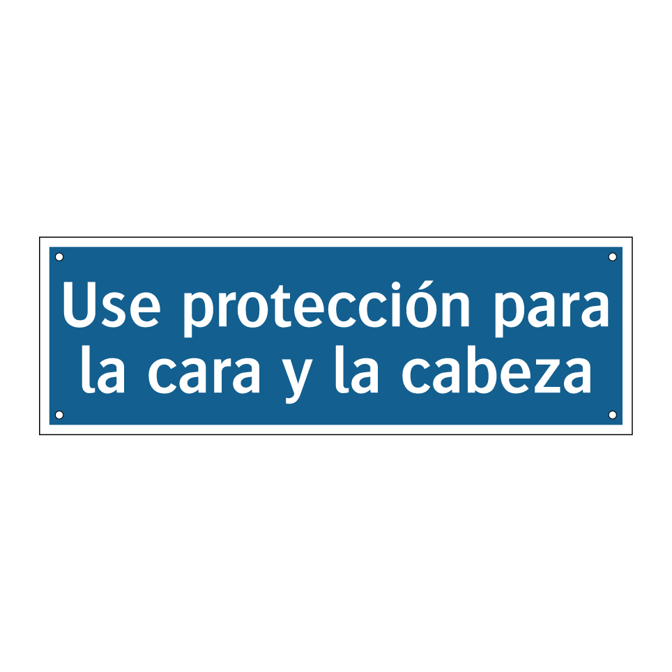 Use protección para la cara y la cabeza