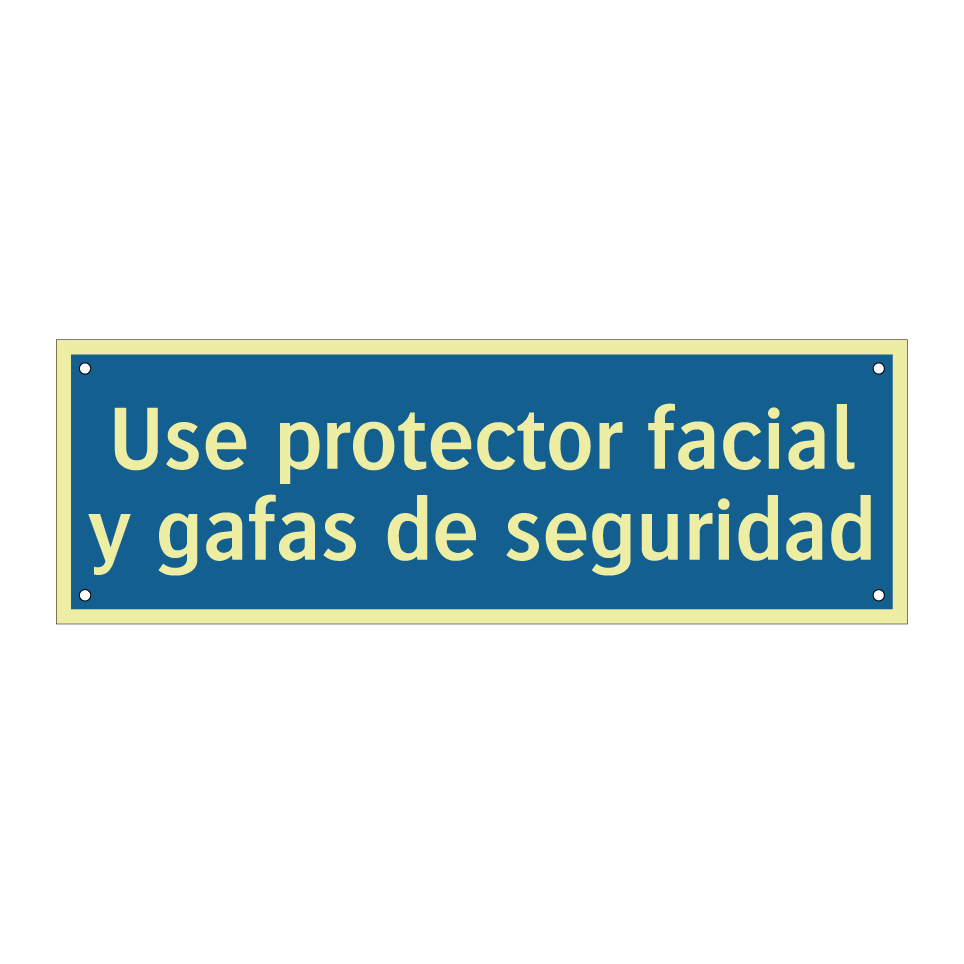 Use protector facial y gafas de seguridad