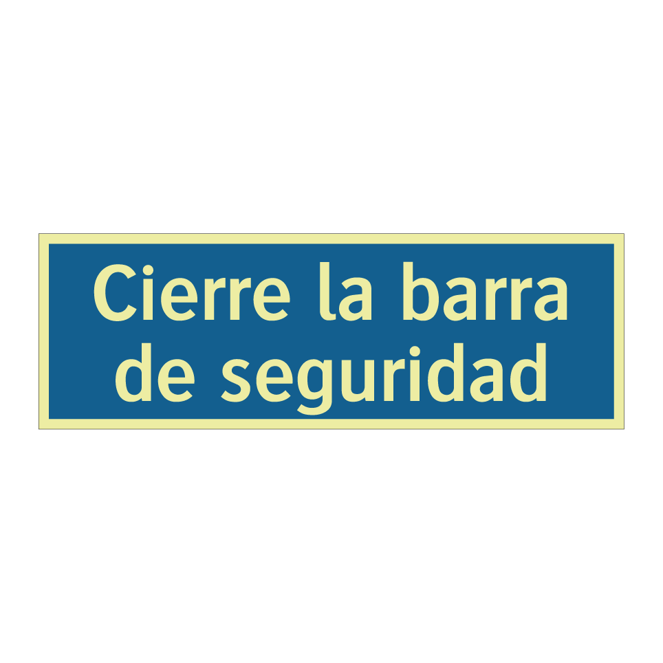 Cierre la barra de seguridad