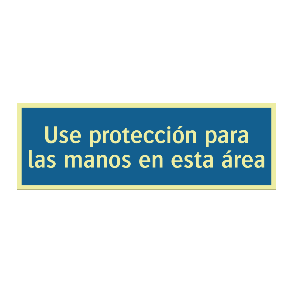 Use protección para las manos en esta área