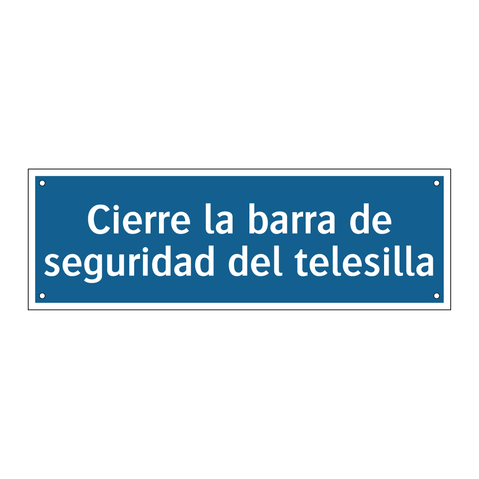 Cierre la barra de seguridad del telesilla
