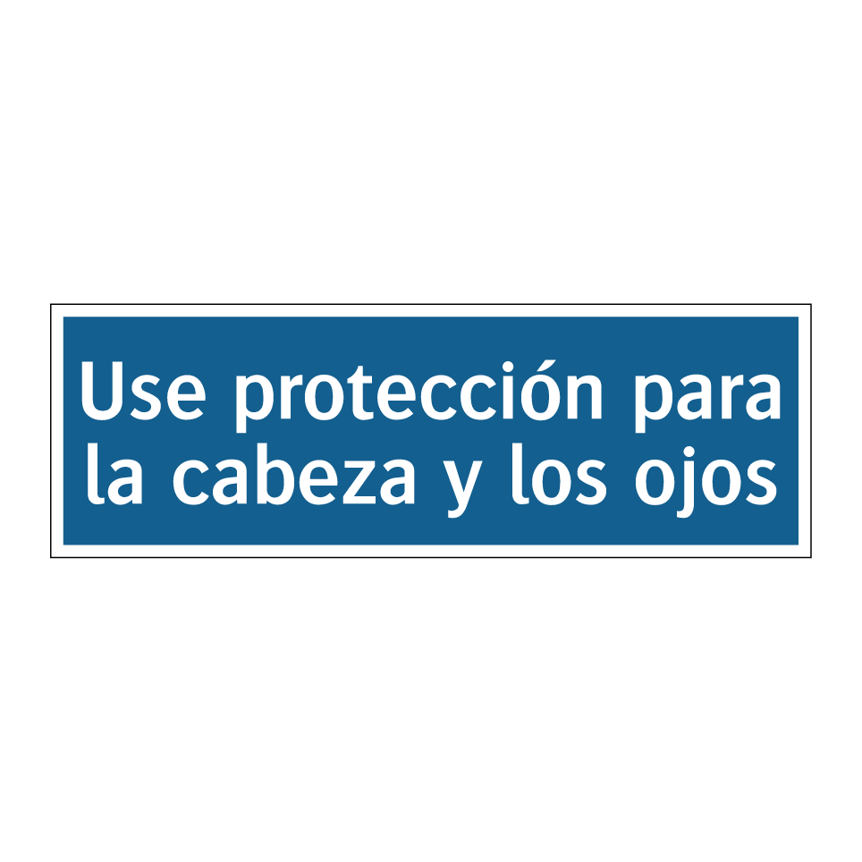 Use protección para la cabeza y los ojos