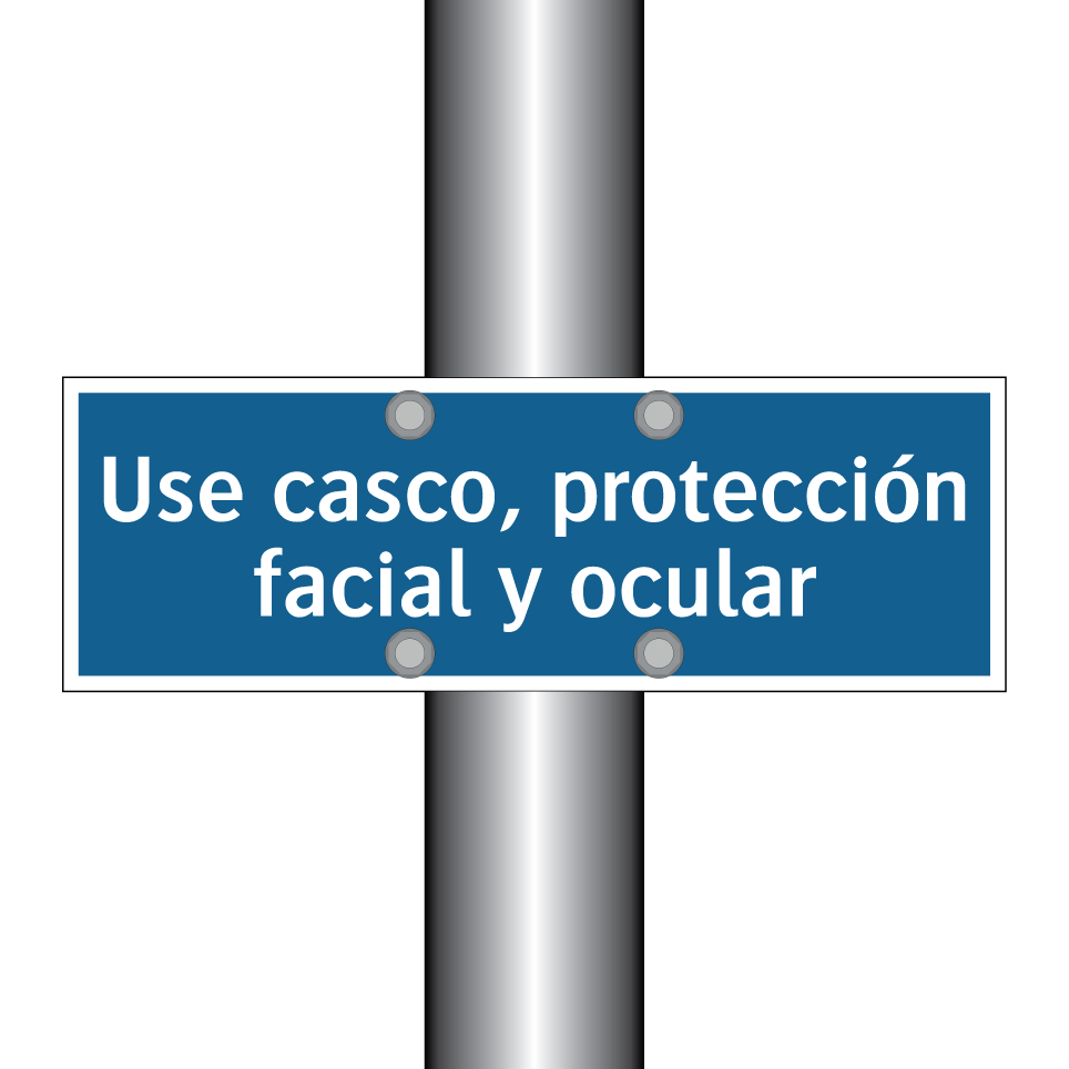 Use casco, protección facial y ocular
