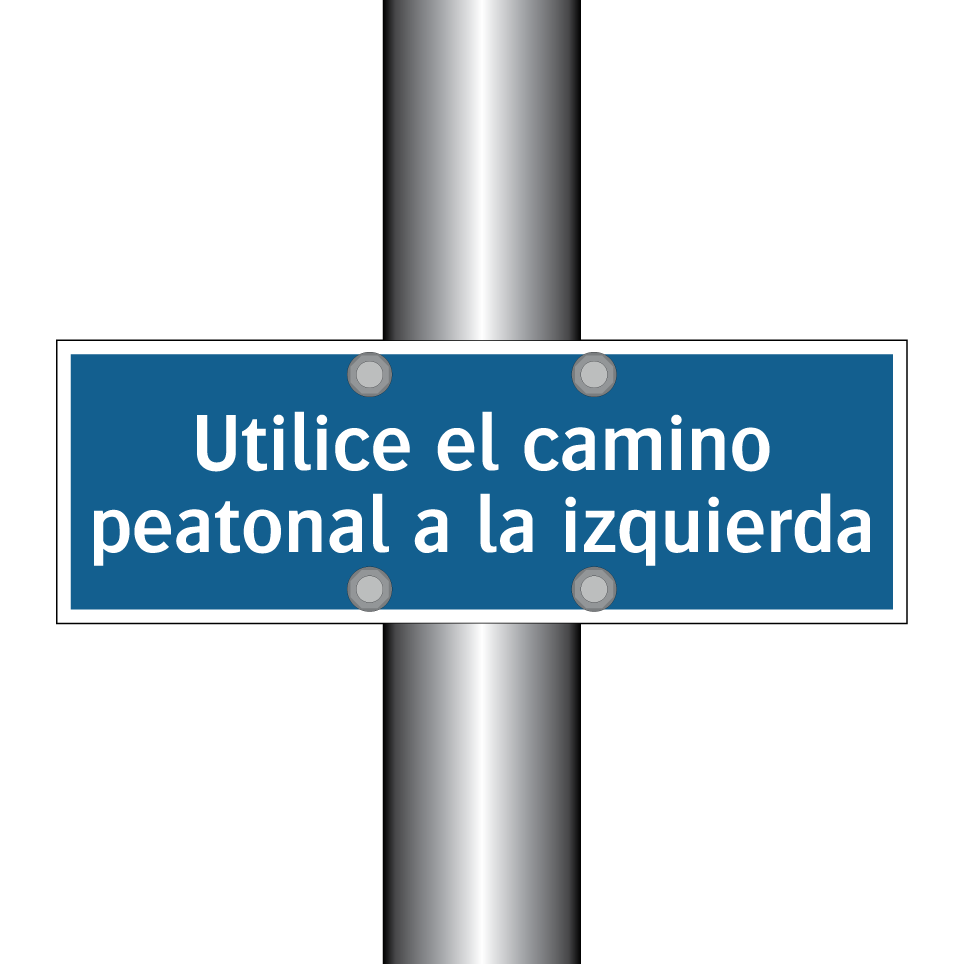 Utilice el camino peatonal a la izquierda