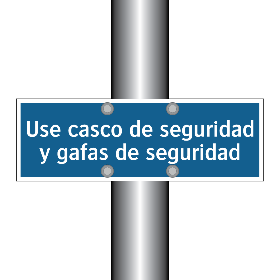 Use casco de seguridad y gafas de seguridad